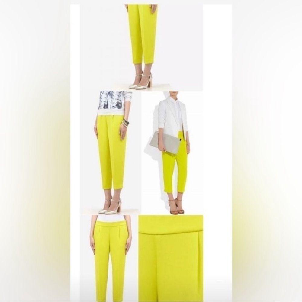 J Crew Spring Chartreuse Neon Green Pants - Picture 2 of 8
